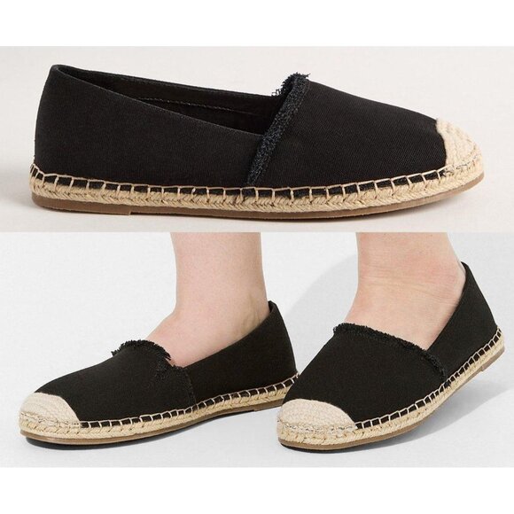 Torrid Slip On Espadrille Black Canvas WIDE Width Flat Shoes Women's 9 - Picture 1 of 9